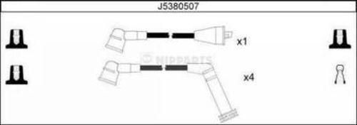 Nipparts J5380507 - Комплект проводів запалювання autocars.com.ua