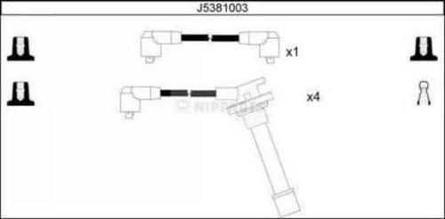 Nipparts J5381003 - Комплект проводів запалювання autocars.com.ua