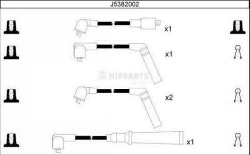 Nipparts J5382002 - Комплект проводів запалювання autocars.com.ua