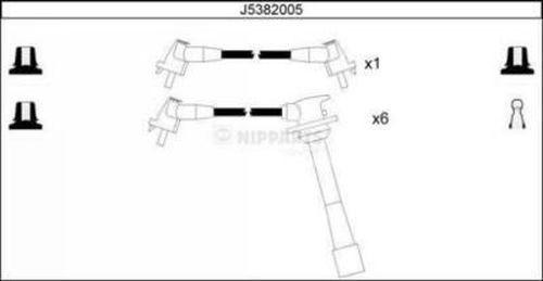 Nipparts J5382005 - Комплект проводів запалювання autocars.com.ua