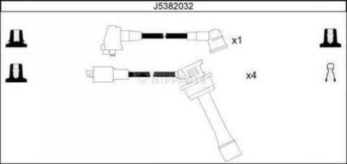 Nipparts J5382032 - Комплект проводів запалювання autocars.com.ua