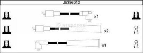 Nipparts J5386012 - Комплект проводів запалювання autocars.com.ua