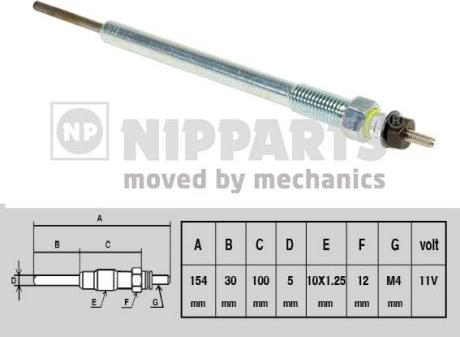 Nipparts J5710302 - Свеча накаливания autodnr.net