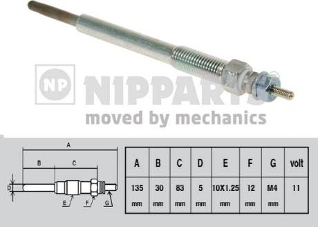 Nipparts J5710502 - Свеча накаливания avtokuzovplus.com.ua