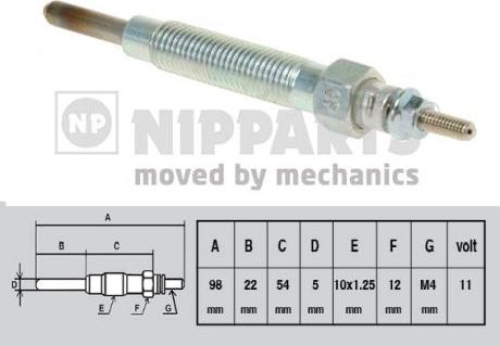 Nipparts J5710503 - Свеча накаливания autodnr.net