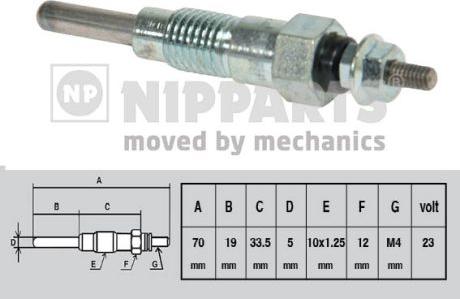 Nipparts J5711003 - Свічка розжарювання autocars.com.ua