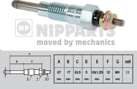 Nipparts J5711007 - Свеча накаливания avtokuzovplus.com.ua