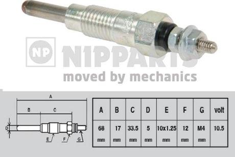 Nipparts J5711018 - Свічка розжарювання autocars.com.ua