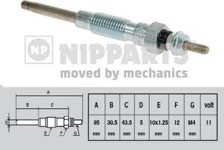 Nipparts J5712018 - Свічка розжарювання autocars.com.ua