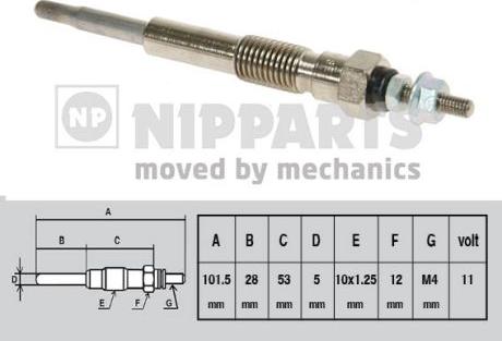 Nipparts J5712021 - Свеча накаливания autodnr.net