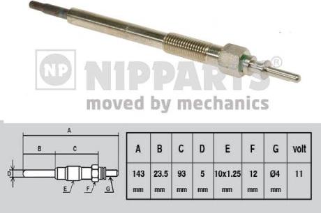 Nipparts J5714001 - Свічка розжарювання autocars.com.ua