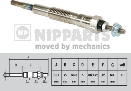 Nipparts J5718000 - Свеча накаливания avtokuzovplus.com.ua