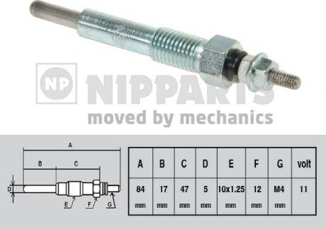 Nipparts J5719003 - Свічка розжарювання autocars.com.ua