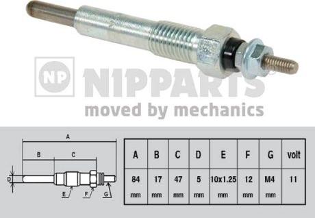 Nipparts J5719009 - Свеча накаливания autodnr.net