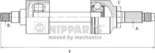 Nipparts N2800500 - Приводной вал avtokuzovplus.com.ua