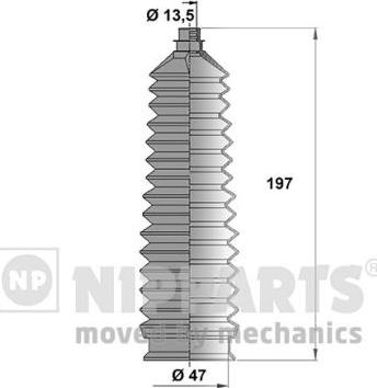 Nipparts N2840309 - Комплект пилника, рульове управління autocars.com.ua