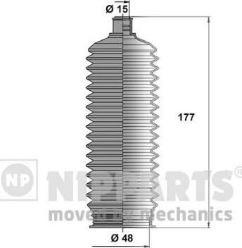 Nipparts N2840511 - Комплект пыльника, рулевое управление avtokuzovplus.com.ua