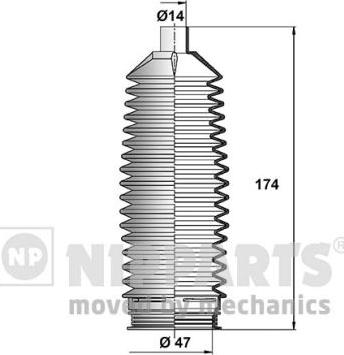 Nipparts N2840515 - Комплект пилника, рульове управління autocars.com.ua