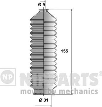 Nipparts N2841020 - Комплект пыльника, рулевое управление avtokuzovplus.com.ua