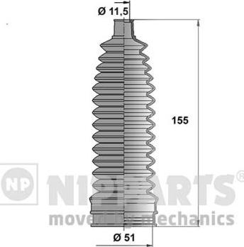 Nipparts N2841035 - Комплект пилника, рульове управління autocars.com.ua