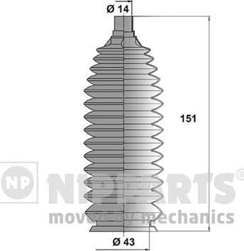 Nipparts N2843016 - Комплект пилника, рульове управління autocars.com.ua