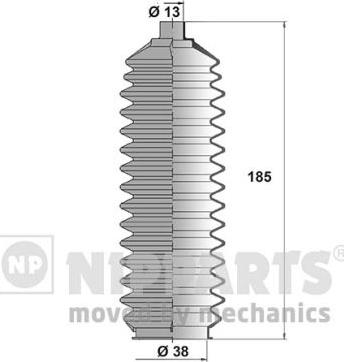 Nipparts N2843020 - Комплект пилника, рульове управління autocars.com.ua