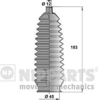 Nipparts N2844009 - Комплект пыльника, рулевое управление autodnr.net