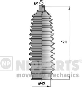 Nipparts N2847016 - Комплект пилника, рульове управління autocars.com.ua