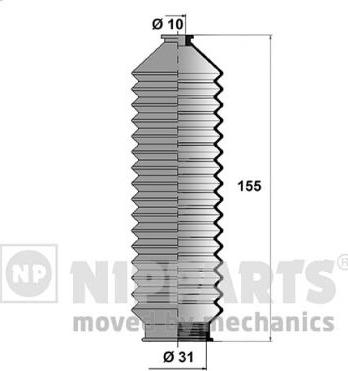 Nipparts N2851011 - Комплект пыльника, рулевое управление avtokuzovplus.com.ua