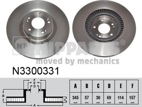 Nipparts N3300331 - Гальмівний диск autocars.com.ua