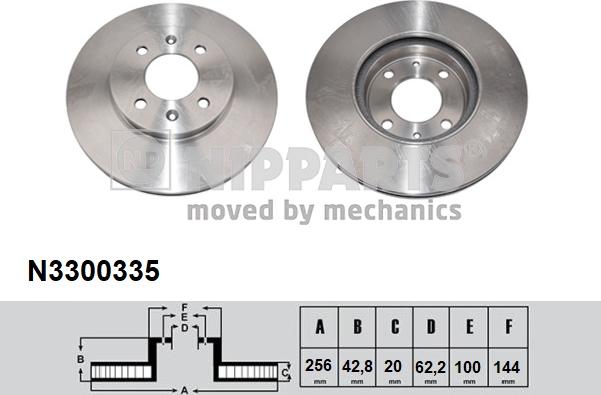 Nipparts N3300335 - Тормозной диск avtokuzovplus.com.ua