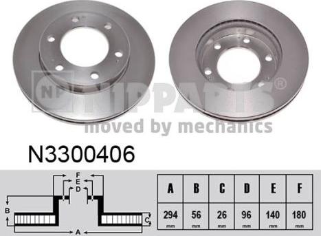 Nipparts N3300406 - Тормозной диск avtokuzovplus.com.ua