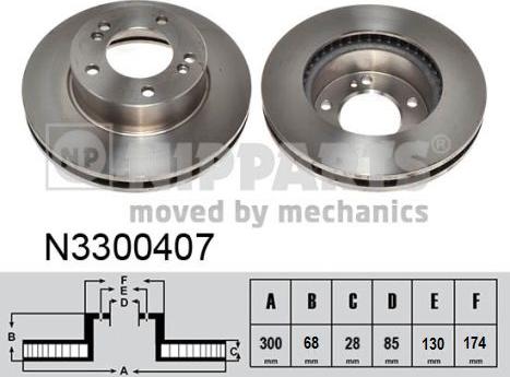 Nipparts N3300407 - Тормозной диск avtokuzovplus.com.ua