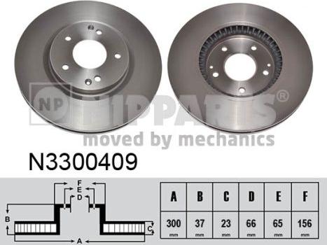 Nipparts N3300409 - Гальмівний диск autocars.com.ua