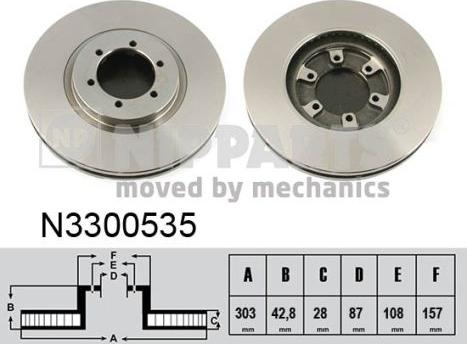 Nipparts N3300535 - Тормозной диск autodnr.net