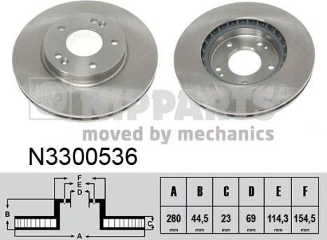 Nipparts N3300536 - Тормозной диск avtokuzovplus.com.ua