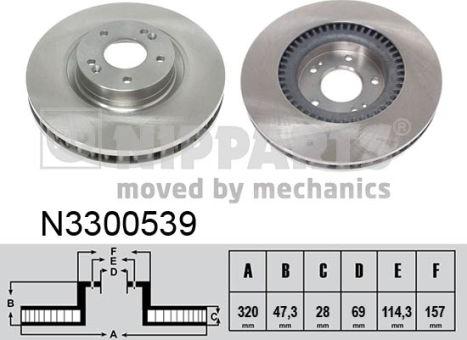 Nipparts N3300539 - Тормозной диск avtokuzovplus.com.ua