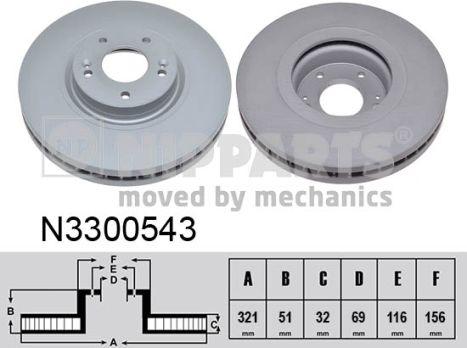 Nipparts N3300543 - Тормозной диск avtokuzovplus.com.ua