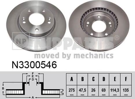 Nipparts N3300546 - Тормозной диск autodnr.net