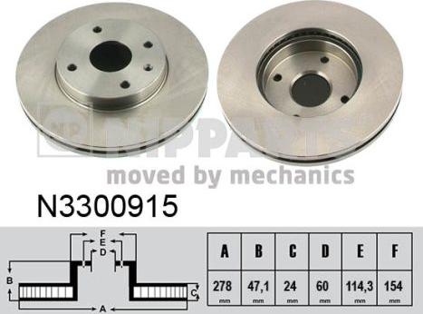 Nipparts N3300915 - Тормозной диск avtokuzovplus.com.ua