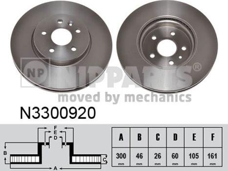 Nipparts N3300920 - Тормозной диск avtokuzovplus.com.ua