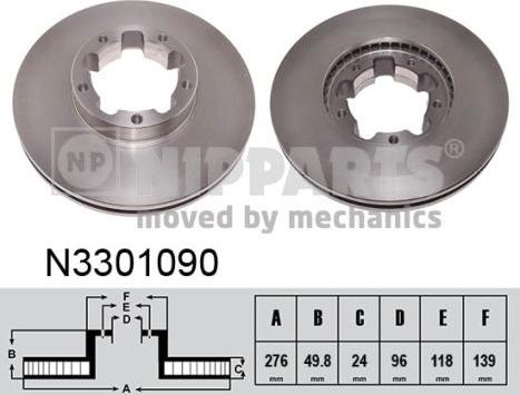 Nipparts N3301090 - Тормозной диск avtokuzovplus.com.ua