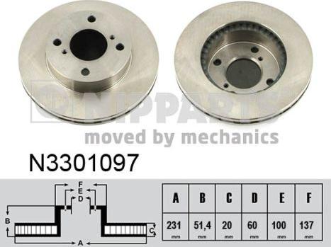 Nipparts N3301097 - Тормозной диск avtokuzovplus.com.ua