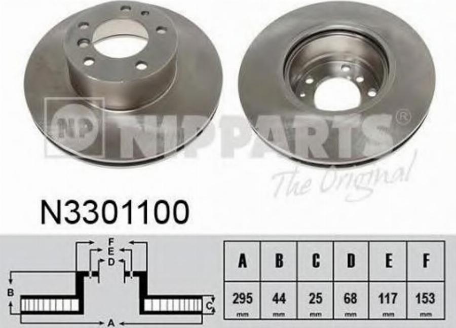 Nipparts N3301100 - Тормозной диск avtokuzovplus.com.ua