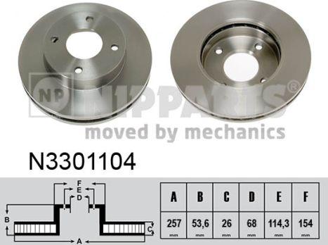 Nipparts N3301104 - Гальмівний диск autocars.com.ua