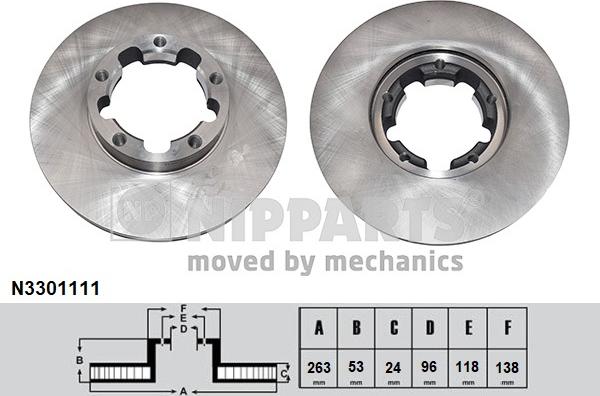 Nipparts N3301111 - Гальмівний диск autocars.com.ua