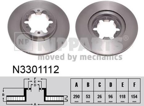 Nipparts N3301112 - Тормозной диск avtokuzovplus.com.ua