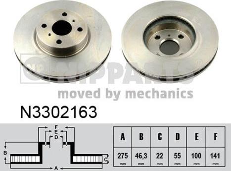 Nipparts N3302163 - Тормозной диск avtokuzovplus.com.ua