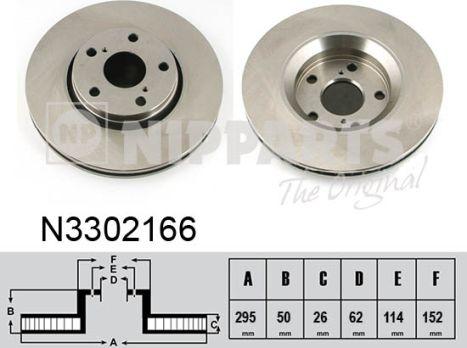 Nipparts N3302166 - Тормозной диск avtokuzovplus.com.ua