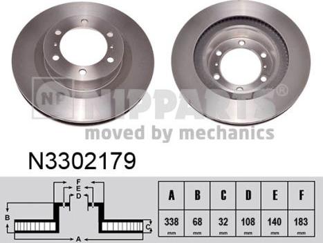 Nipparts N3302179 - Тормозной диск avtokuzovplus.com.ua